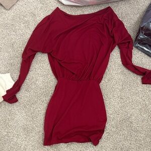 Burgundy Long Sleeve Dress